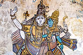 The great Chola temples of Tamil Nadu - The Brihadishwara Temple of Thanjavur. Painting of the Nayaka period (xvii c.) on the inside wall of the cloister. 
